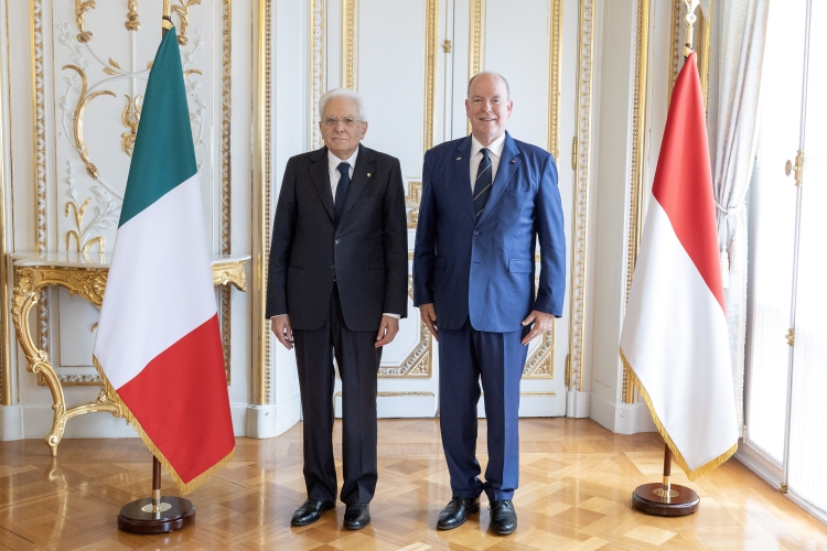 Il Presidente della Repubblica Sergio Mattarella con S.A.S. il Principe, Alberto II di Monaco, in occasione della visita di Stato