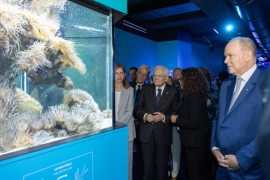 Il Presidente della Repubblica Sergio Mattarella con il Principe, Alberto II di Monaco, visita il Museo Oceanografico