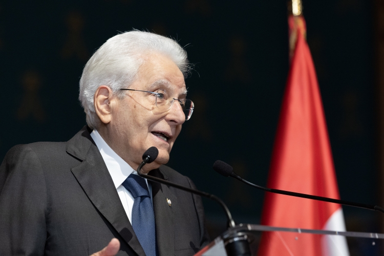 Il Presidente della Repubblica Sergio Mattarella in occasione delle dichiarazioni alla stampa