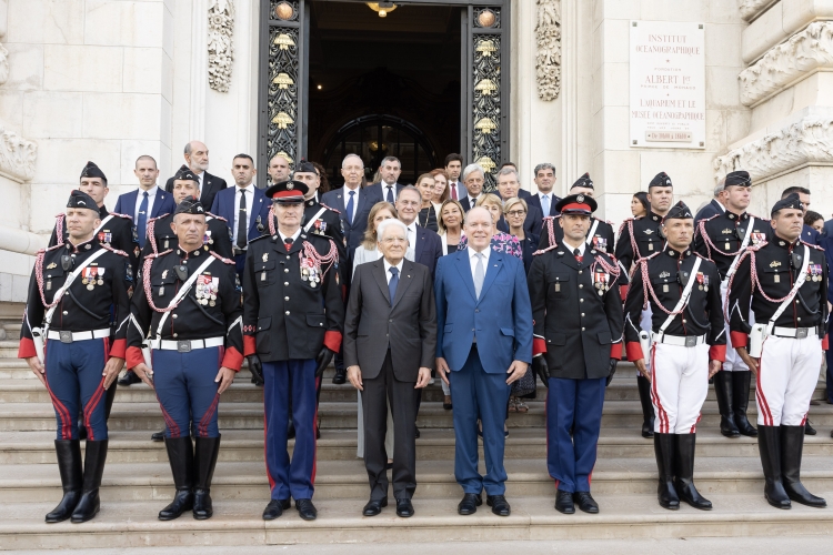 Il Presidente della Repubblica Sergio Mattarella con il Principe Alberto II di Monaco