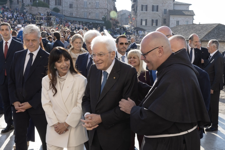 Il Presidente della Repubblica Sergio Mattarella ad Assisi in occasione della Festa nazionale di San Francesco d’Assisi, nell’ottavo centenario della morte