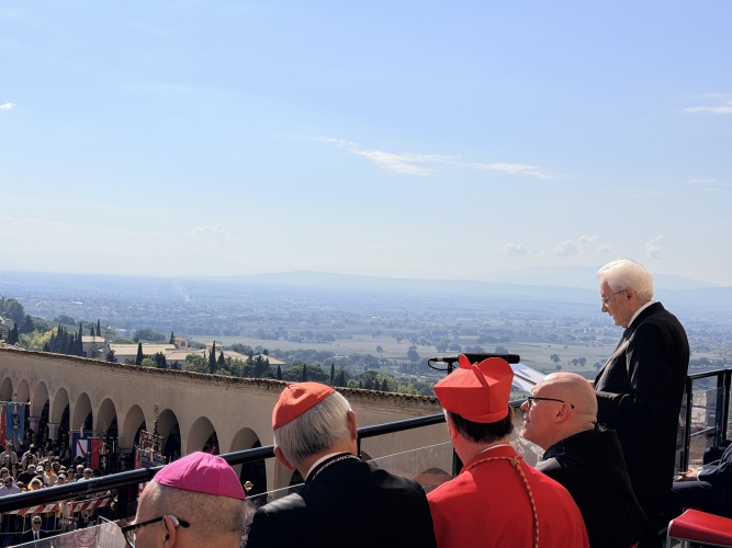 Il Presidente Mattarella alla cerimonia in occasione della Festa nazionale di San Francesco d'Assisi, nell'ottavo centenario della morte