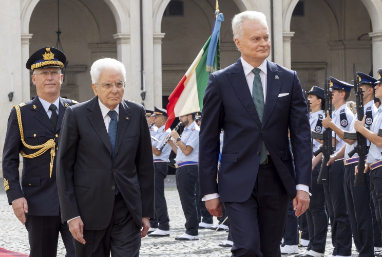 Il Presidente Sergio Mattarella con Gitanas Nausėda, Presidente della Repubblica di Lituania, in Visita Ufficiale