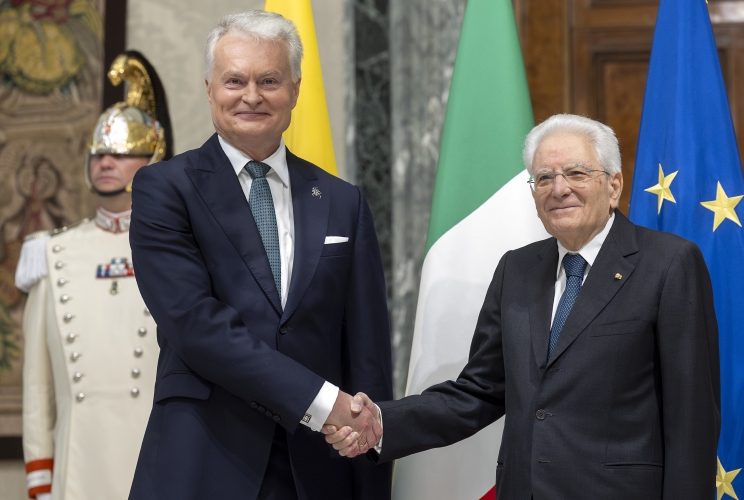 Il Presidente Sergio Mattarella con Gitanas Nausėda, Presidente della Repubblica di Lituania, in Visita Ufficiale