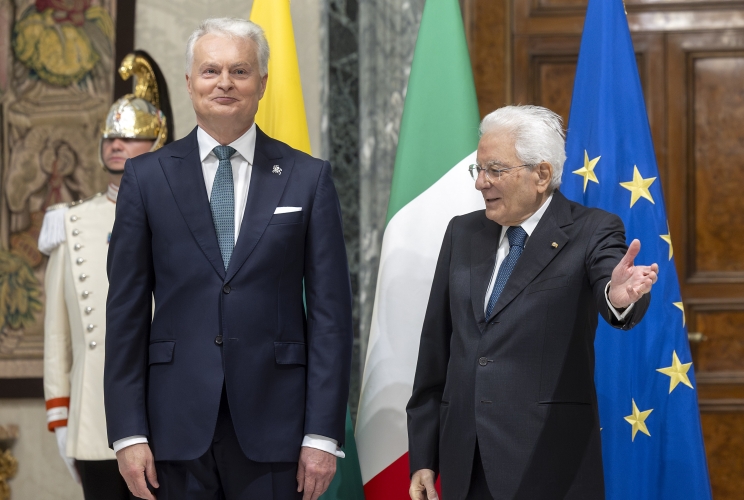 Il Presidente Sergio Mattarella con Gitanas Nausėda, Presidente della Repubblica di Lituania, in Visita Ufficiale
