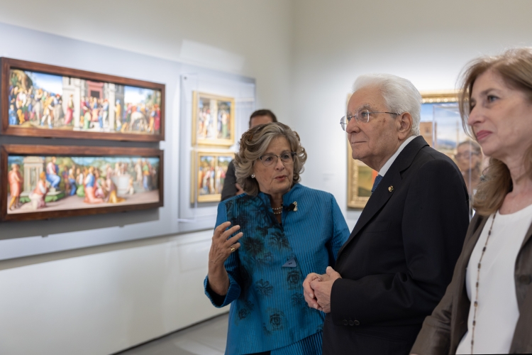 Il Presidente Sergio Mattarella alle Scuderie del Quirinale all’inaugurazione della mostra dal titolo: “Pontormo. La Maniera Italiana”  

