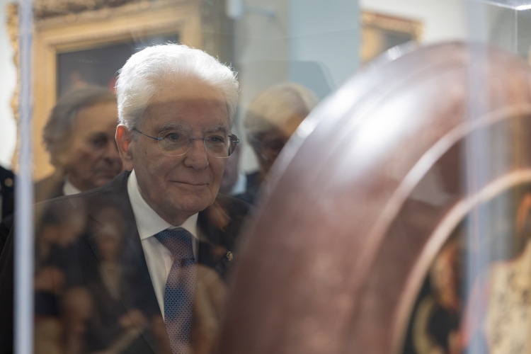 Il Presidente Sergio Mattarella alle Scuderie del Quirinale all’inaugurazione della mostra dal titolo: “Pontormo. La Maniera Italiana”  
