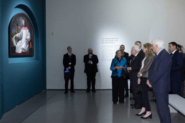 Il Presidente Sergio Mattarella alle Scuderie del Quirinale all’inaugurazione della mostra dal titolo: “Pontormo. La Maniera Italiana”  
