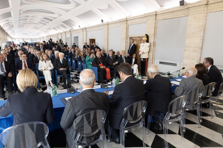 Il Presidente della Repubblica Sergio Mattarella in occasione della presentazione del volume del Prof. Giovanni Pitruzzella,“L’Europa in trasformazione. Tra geopolitica e democrazia"
