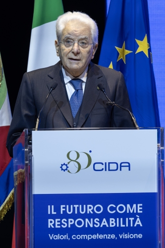 Il Presidente della Repubblica Sergio Mattarella in occasione dell'80^ anniversario della fondazione della Confederazione Italiana Dirigenti e Alte professionalità – CIDA 
