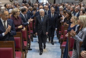 Il Presidente Sergio Mattarella alla cerimonia di conferimento del Premio De Sanctis per i Diritti umani 2026 a S.B. Cardinale Pierbattista Pizzaballa