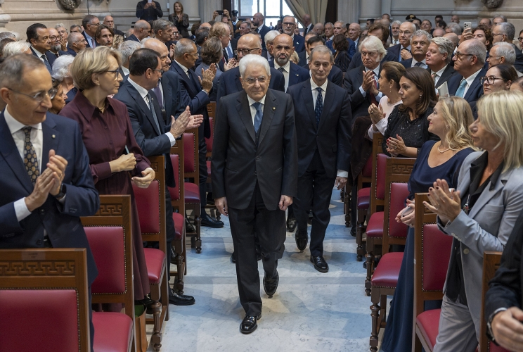 Il Presidente Sergio Mattarella alla cerimonia di conferimento del Premio De Sanctis per i Diritti umani 2026 a S.B. Cardinale Pierbattista Pizzaballa
