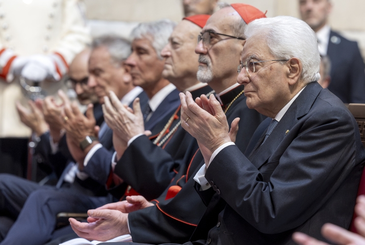 Il Presidente Sergio Mattarella alla cerimonia di conferimento del Premio De Sanctis per i Diritti umani 2026 a S.B. Cardinale Pierbattista Pizzaballa
