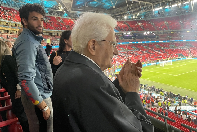 Il Presidente della Repubblica Sergio Mattarella alla finale degli europei di calcio