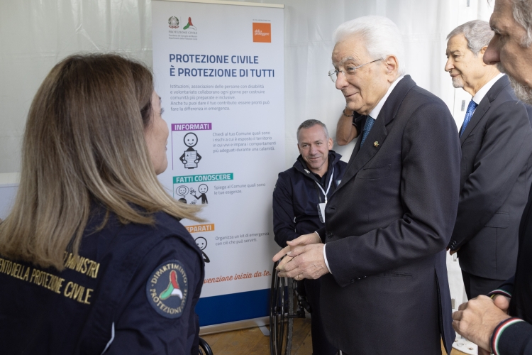Il Presidente della Repubblica Sergio Mattarella in occasione della settimana nazionale della Protezione Civile dal titolo “Percorsi di protezione civile 2026”
