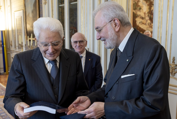 Il Presidente Sergio Mattarella con Riccardo Turrini Vita, Presidente dell’Autorità Garante nazionale dei diritti delle persone private della libertà personale, in occasione della presentazione della Relazione annuale