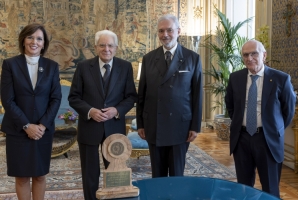 Il Presidente Sergio Mattarella al termine dell'incontro con Riccardo Turrini Vita, Presidente dell’Autorità Garante nazionale dei diritti delle persone private della libertà personale, unitamente a Mario Serio e a lrma Conti, componenti del Collegio, per la presentazione della Relazione annuale