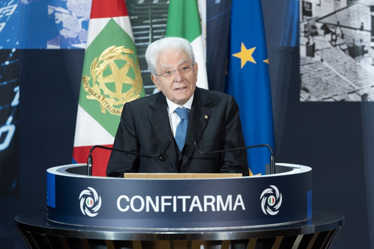 Il Presidente della Repubblica Sergio Mattarella  rivolge il suo indirizzo di saluto in occasione dell'intervento all’Assemblea Pubblica della Confederazione Italiana Armatori in occasione del 125° anniversario di costituzione
