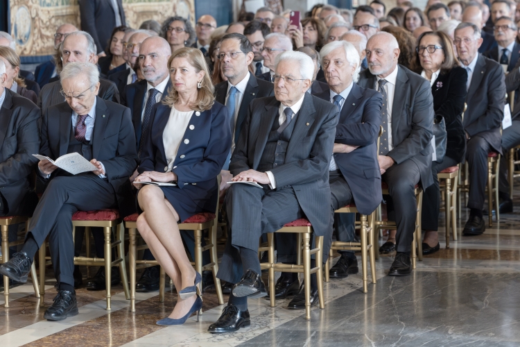 Il Presidente della Repubblica Sergio Mattarella in occasione della cerimonia di celebrazione de "I Giorni della Ricerca"
