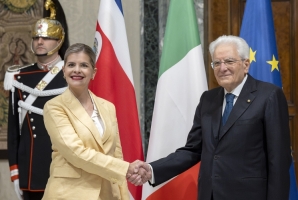 Il Presidente Sergio Mattarella con  Fernandez Delgado Presidente della Repubblica di Costa Rica