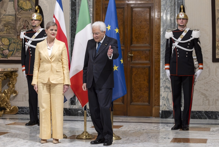Il Presidente Sergio Mattarella con Fernandez Delgado, Presidente della Repubblica di Costa Rica