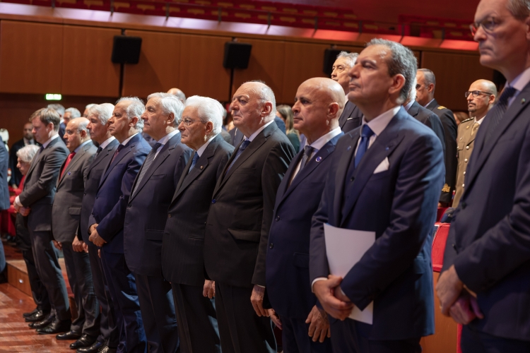 Il Presidente della Repubblica Sergio Mattarella in occasione della cerimonia dell'85° anniversario di costituzione di SNAM
