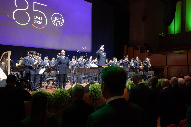 Il Presidente della Repubblica Sergio Mattarella in occasione della cerimonia dell'85° anniversario di costituzione di SNAM
