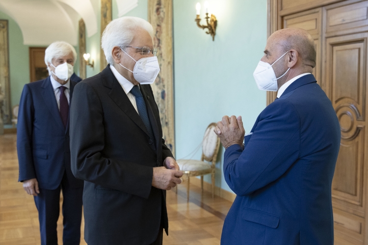 Il Presidente della Repubblica Sergio Mattarella incontra Franco Bettoni Presidente INAIL,in occasione della presentazione del Rapporto 2020
