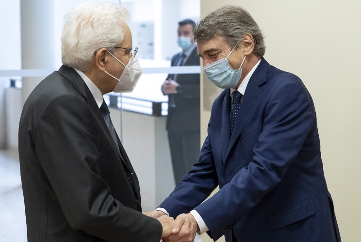 Il Presidente della Repubblica Sergio Mattarella David Sassoli, Presidente del Parlamento europeo