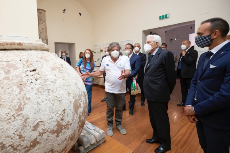 Il Presidente Sergio Mattarella a Ventotene, visita il Museo Archeologico, in occasione del 40° seminario per la formazione federalista europea,nell’80° anniversario del Manifesto di Ventotene
