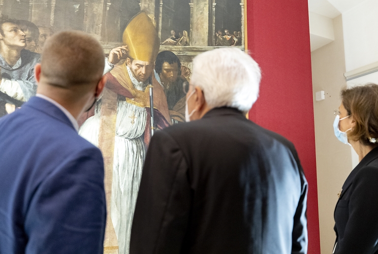 Pozzuoli - Il Presidente della Repubblica Sergio Mattarella in visita al Museo Diocesano 