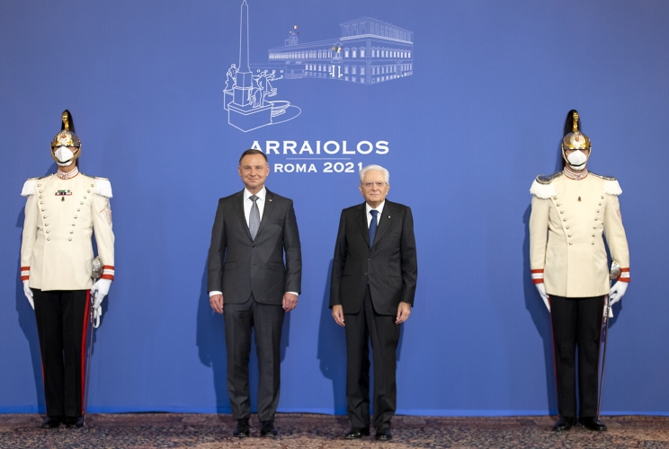 Il Presidente Sergio Mattarella con Andrzej Duda, Presidente della Repubblica di Polonia, in occasione della XVI riunione del gruppo Arraiolos