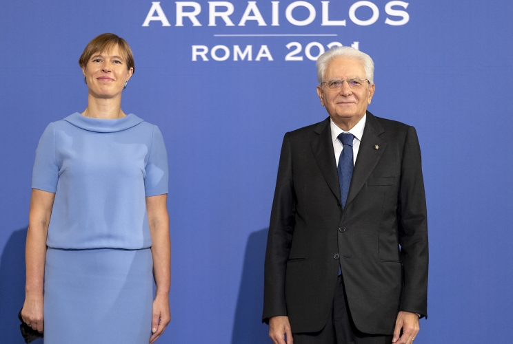 Il Presidente della Repubblica Sergio Mattarella con Kersti Kaljulaid, Presidente della Repubblica di Estonia, in occasione della XVI riunione del gruppo Arraiolos