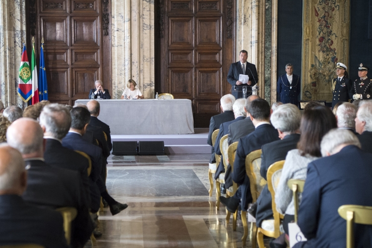 Il Presidente Sergio Mattarella durante la celebrazione della Giornata Nazionale per la Ricerca sul Cancro.