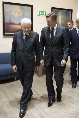 Il Presidente Sergio Mattarella con il Presidente della Repubblica di Slovenia Borut Pahor