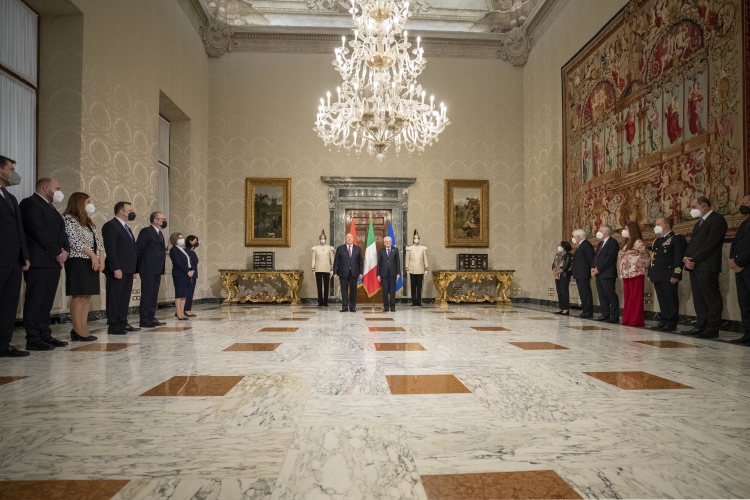 Il Presidente Sergio Mattarella e il Presidente della Repubblica d'Armenia Armen Sarkissian, in occasione della Visita di Stato 