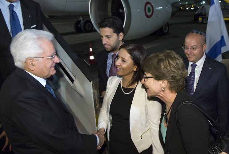 Il Presidente Sergio Mattarella al suo arrivo 
