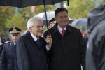 Mattarella a Nova Gorica, Piazza Bevk accolto dal Presidente Borut Pahor