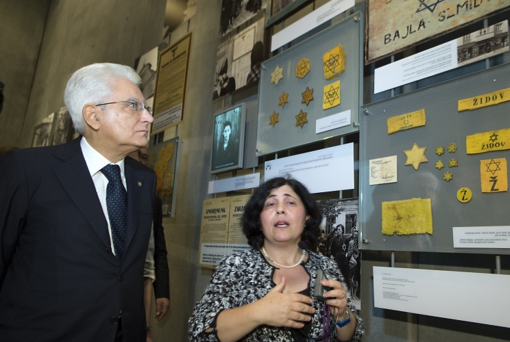 Il Presidente Sergio Mattarella nel corso della visita al Memoriale dell’Olocausto, Yad Vashem