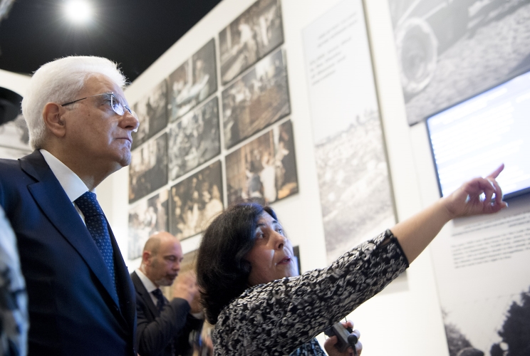 Il Presidente Sergio Mattarella nel corso della visita al Memoriale dell’Olocausto, Yad Vashem