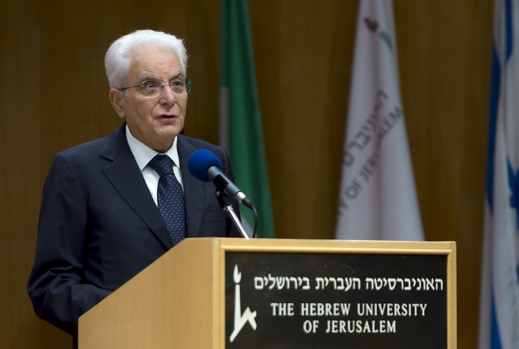 Il Presidente Sergio Mattarella all'Università Ebraica di Gerusalemme