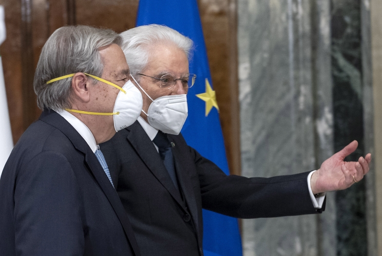 Il Presidente della Repubblica Sergio Mattarella con il Segretario generale delle Nazioni Unite, António Guterres