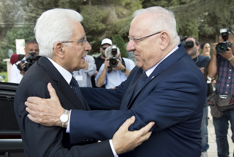 Il Presidente Sergio Mattarella con il Presidente dello Stato d'Israele Reuven Rivlin
