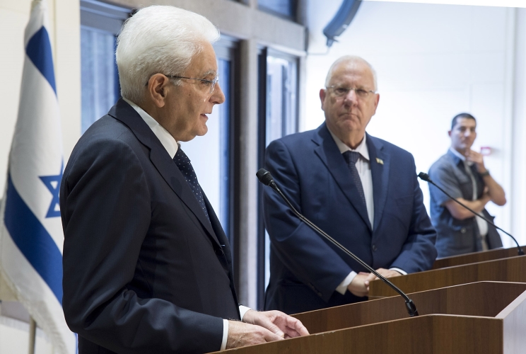 Il Presidente Sergio Mattarella con il Presidente dello Stato d'Israele Reuven Rivlin