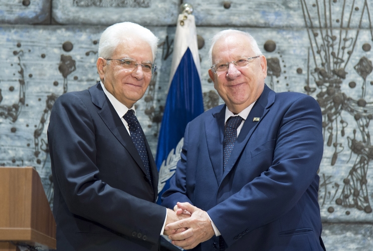 Il Presidente Sergio Mattarella con il Presidente dello Stato d'Israele Reuven Rivlin