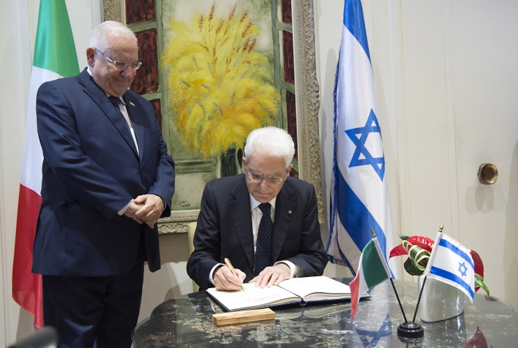 Il Presidente Sergio Mattarella con il Presidente dello Stato d'Israele Reuven Rivlin