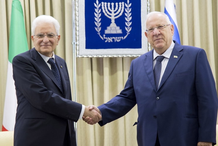 Il Presidente Sergio Mattarella con il Presidente dello Stato d'Israele Reuven Rivlin