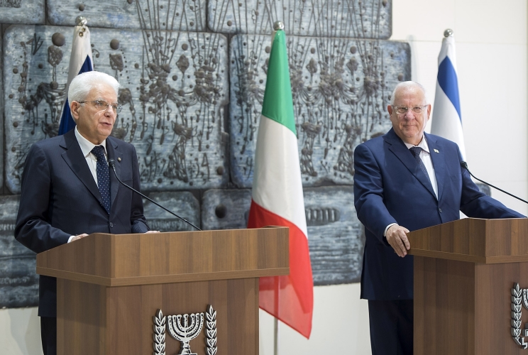 Il Presidente Sergio Mattarella con il Presidente dello Stato d'Israele Reuven Rivlin