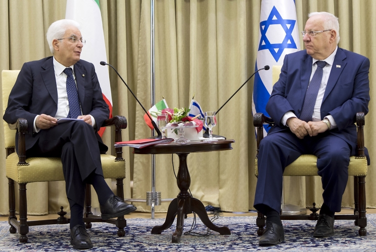 Il Presidente Sergio Mattarella con il Presidente dello Stato d'Israele Reuven Rivlin