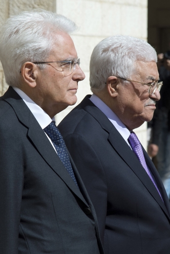 Il Presidente Sergio Mattarella con il Presidente della Palestina, Mahmoud Abbas